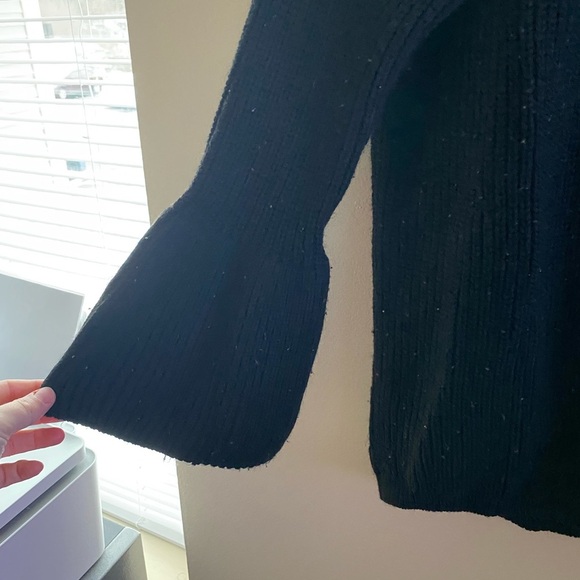 Women’s Miss Selfridge Black Swing Sleeve Open Front Cardigan Sweater Size US 4 - Picture 3 of 6